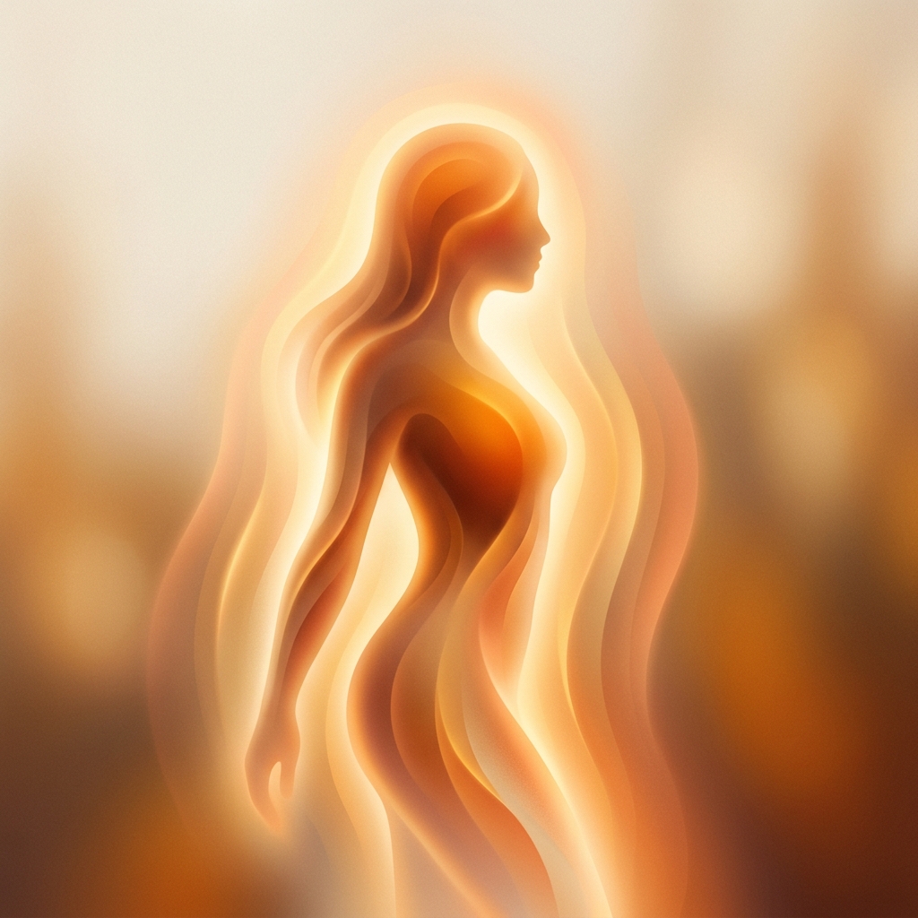 Abstract glowing representation of body heat